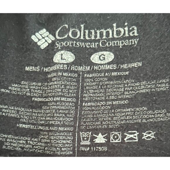 Columbia Mens Navy Graphic T-Shirt Tee Size Large L Cotton Crewneck - Picture 3 of 3